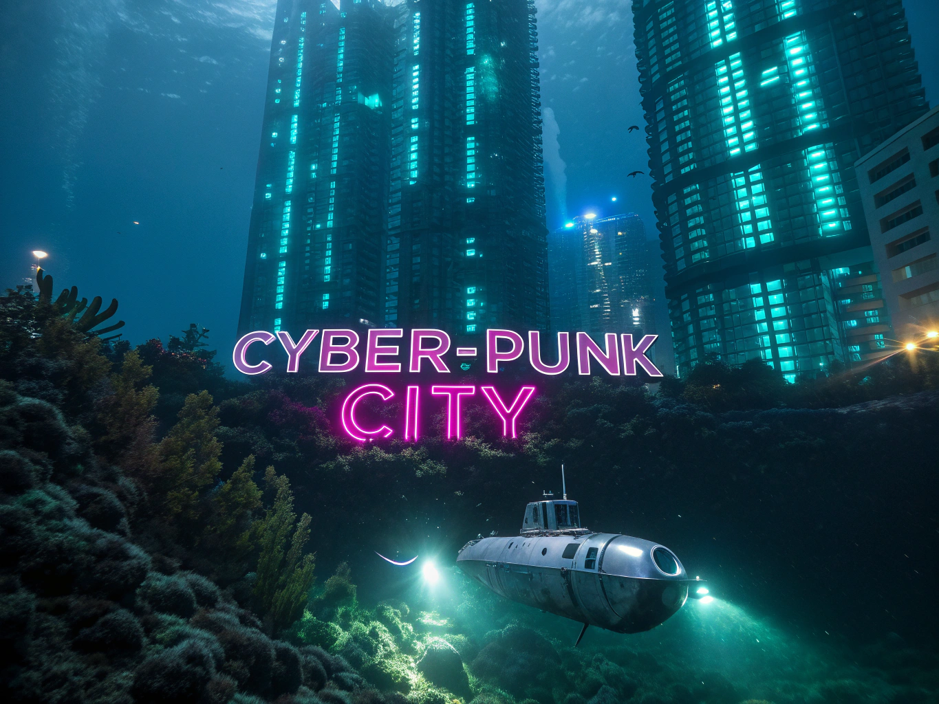 BioShock feature film production cinematic still showing Rapture underwater city