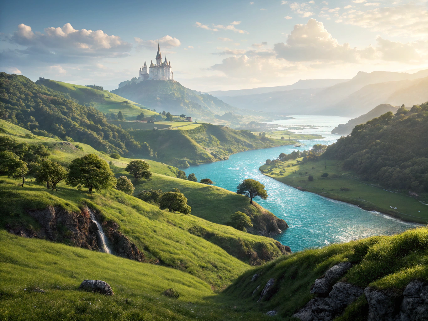 Cinematic landscape representation of Hyrule film production