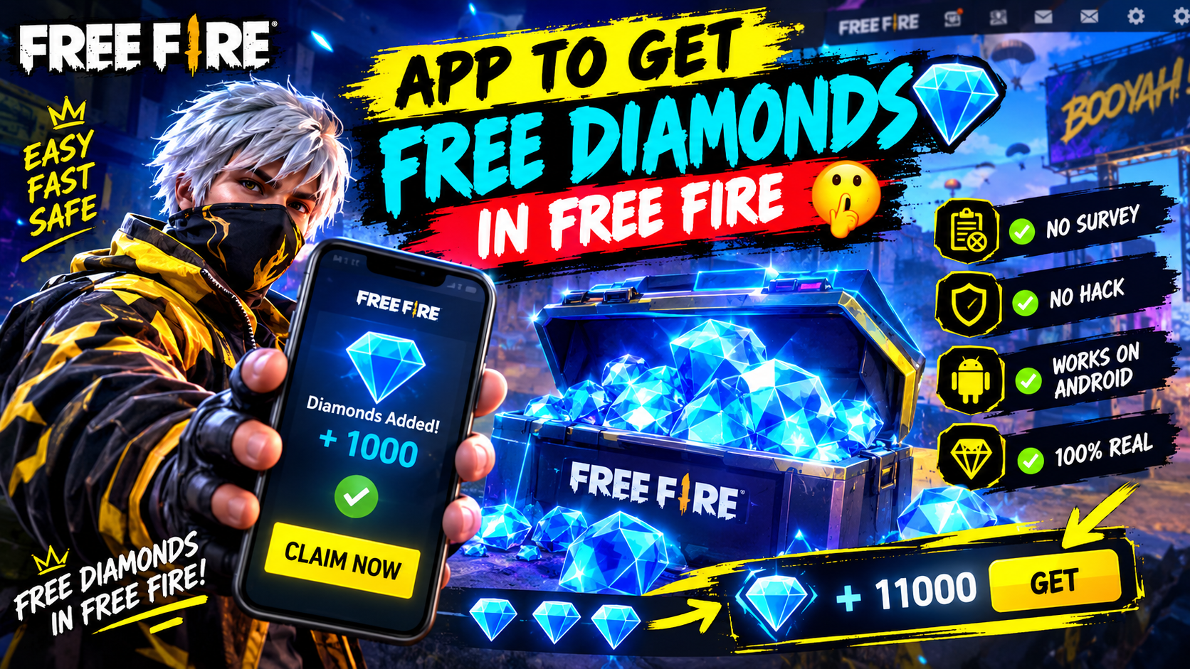 App to Get FREE DIAMONDS in FREE FIRE 🤭 (Free Diamonds in Free Fire)